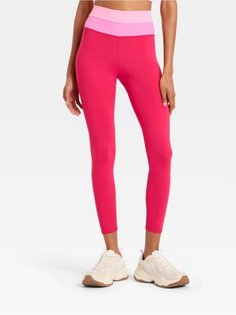 Women’s Joy Lab High-Rise Pink Colorblocked Leggings Size Medium New